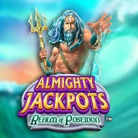 Official Jackpots logo: Almighty Jackpots – Realm of Poseidon by Novomatic at Spinjoys Casino