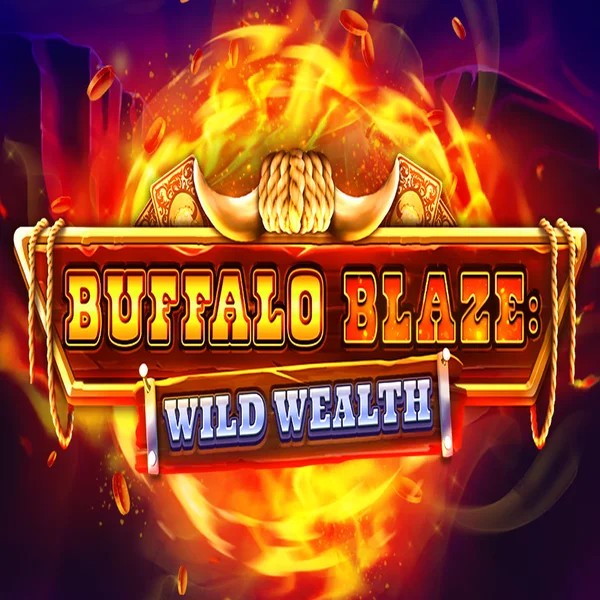 Buffalo Blaze Wild Wealth online game logo by OctoPlay on spinnjoys.com