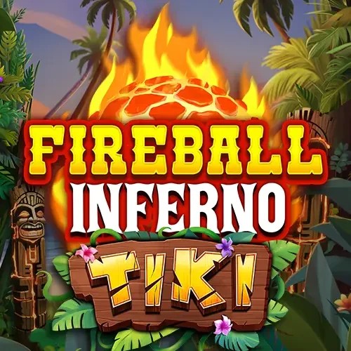 Official Slots logo: Fireball Inferno Tiki by NetEnt at Spinjoys Casino