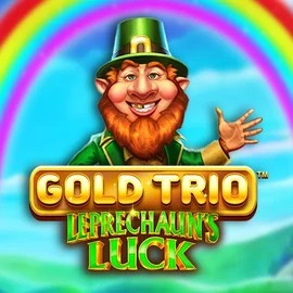Gold Trio Leprechaun's Luck slot logo by Playtech at Spinjoys Casino