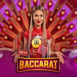 Mega Baccarat by Pragmatic Play, showcased at spinnjoys.com – game logo