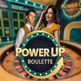 Official Live Casino logo: PowerUP Roulette by Pragmatic Play at Spinjoys Casino